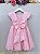 Vestido Infantil Rosa Claro Busto Nervura Daminhas Festas - Imagem 6