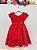 Vestido Infantil Vermelho Busto Nervura Daminhas Festas - Imagem 7