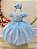 Vestido Infantil Azul Claro Busto Nervura Festas Daminhas - Imagem 7