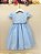 Vestido Infantil Azul Claro Busto Nervura Festas Daminhas - Imagem 5