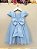 Vestido Infantil Azul Claro Busto Nervura Festas Daminhas - Imagem 6