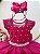 Vestido Infantil Pink com Pérolas Saia Glitter Daminhas - Imagem 2