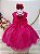 Vestido Infantil Pink com Pérolas Saia Glitter Daminhas - Imagem 4