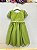 Vestido Infantil Verde Oliva Busto Plissado Daminhas - Imagem 5
