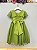 Vestido Infantil Verde Oliva Busto Plissado Daminhas - Imagem 6