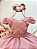 Vestido Infantil Rose Peito Nervura Cinto de Pérolas - Imagem 2