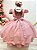 Vestido Infantil Rose Peito Nervura Cinto de Pérolas - Imagem 4