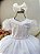 Vestido Infantil Branco Busto Com Renda Bordado Daminhas - Imagem 2