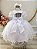 Vestido Infantil Branco Busto Com Renda Bordado Daminhas - Imagem 4