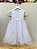 Vestido Infantil Branco Busto Com Renda Bordado Daminhas - Imagem 6