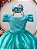 Vestido Infantil Longo Verde Com Pérolas e Strass Daminhas - Imagem 3