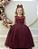 Vestido Infantil Longo Marsala com Renda Casamentos Festas - Imagem 1