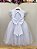 Vestido Infantil Branco Busto Nervura Apliques Daminhas - Imagem 6