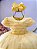 Vestido Infantil Amarelo com Apliques de Flores e Renda Luxo - Imagem 2