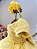 Vestido Infantil Amarelo com Apliques de Flores e Renda Luxo - Imagem 4