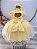 Vestido Infantil Amarelo com Apliques de Flores e Renda Luxo - Imagem 5