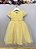 Vestido Infantil Amarelo com Apliques de Flores e Renda Luxo - Imagem 6