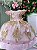 Vestido Jardim Encantado Rosa Bebe com Dourado Festa Infantil Marcelina - Imagem 5