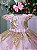 Vestido Jardim Encantado Rosa Bebe com Dourado Festa Infantil Marcelina - Imagem 2