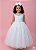 Vestido Infantil Longo Branco com Renda Casamento Festas - Imagem 1