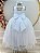 Vestido Infantil Longo Branco com Renda Casamento Festas - Imagem 5
