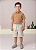 Conjunto Infantil Menino Shorts Linho Camisa Marrom - Imagem 1