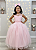 Vestido Infantil Rosa Claro Longo Renda Formatura Daminha - Imagem 1