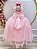 Vestido Infantil Rosa Claro Longo Renda Formatura Daminha - Imagem 5