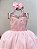 Vestido Infantil Rosa Claro Longo Renda Formatura Daminha - Imagem 3