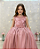 Vestido Infantil Rosé Longo Renda Formatura Daminha - Imagem 1