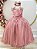 Vestido Infantil Rosé Longo Renda Formatura Daminha - Imagem 8