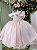 Vestido Infantil Rosa Bebe Midi Festa Luxo Lese Formatura - Imagem 1
