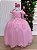 Vestido Formatura Longo Rosa Chiclete Glitter Diamante - Imagem 1