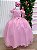 Vestido Formatura Longo Rosa Chiclete Glitter Diamante - Imagem 4