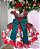 Vestido Intantil Natalino Ursinho Xadrez Vermelho Natal - Imagem 5