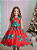 Vestido Infantil Natalino Alegria do Natal Vermelho Festas - Imagem 1
