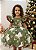Vestido Infantil Natalino Verde e Marsala Ursinhos Natal - Imagem 1