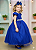 Vestido Infantil Formatura Azul Royal Longo Glitter Dama - Imagem 1
