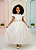 Vestido Infantil Formatura Bege Off White Longo Glitter Dama - Imagem 1