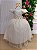 Vestido Infantil Formatura Bege Off White Longo Glitter Dama - Imagem 6