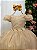 Vestido Infantil Formatura Dourado Longo Glitter Dama - Imagem 3
