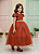 Vestido Infantil Formatura Terracota Longo Glitter Dama - Imagem 1