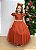 Vestido Infantil Formatura Terracota Longo Glitter Dama - Imagem 10