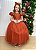 Vestido Infantil Formatura Terracota Longo Glitter Dama - Imagem 1
