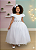 Vestido Infantil Formatura Branco Longo Glitter Dama - Imagem 1