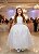 Vestido Infantil Formatura Branco Longo Glitter Dama - Imagem 1