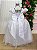 Vestido Infantil Formatura Branco Longo Glitter Dama - Imagem 5