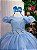 Vestido Infantil Formatura Azul Bebê Longo Glitter Dama - Imagem 3