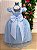 Vestido Infantil Formatura Azul Bebê Longo Glitter Dama - Imagem 5