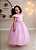 Vestido Infantil Formatura Rosa Bebê Longo Glitter Dama - Imagem 1